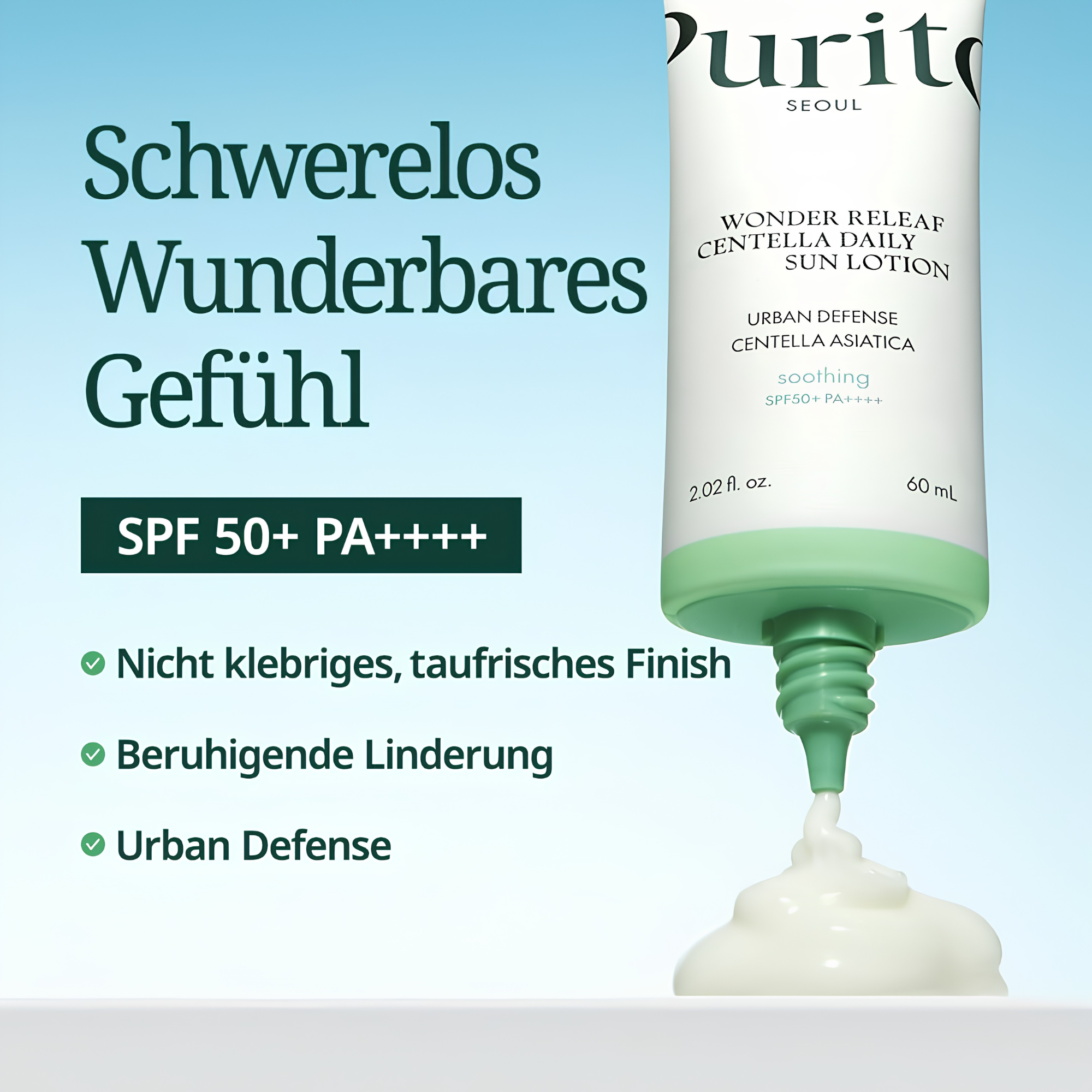 Purito Seoul Wonder Releaf Centella Daily Sun Lotion SPF 50+ (60ml)