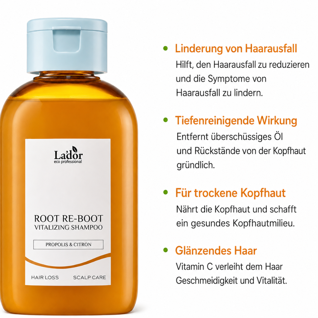 Lador Root Re-Boot Vitalizing Shampoo (Propolis & Citrus) (300ml)